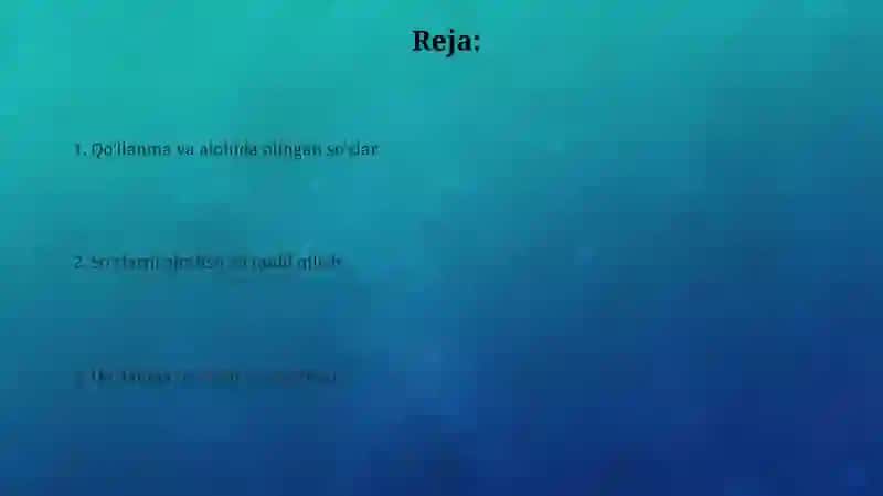 Qo'llanma va alohida olingan soʻzlar 2