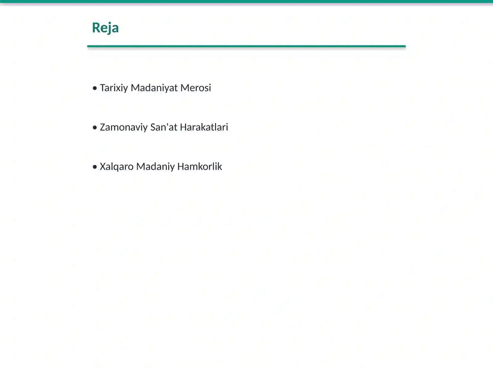 O'zbekistonning jahon madaniyati Va sanatiga qo'shayotgan hissasi 2