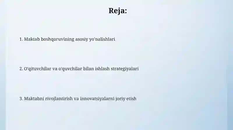 Maktabni boshqarish va unga rahbarlik qilish 2