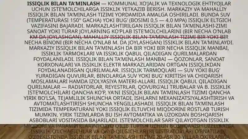 Issiqlik bilan ta'minlash tizimi 2