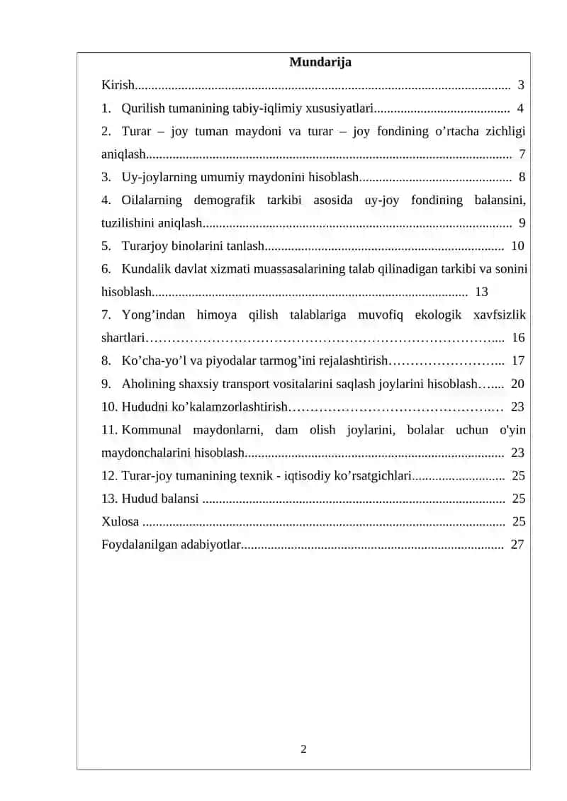 KICHIK TUMANNI REJALASHTIRISH VA QURISH 2
