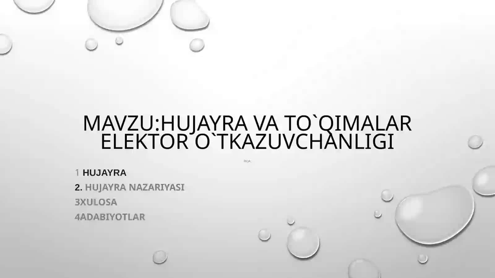 Hujayra va to`qimalar elektr o`tkazuvchanligi 2