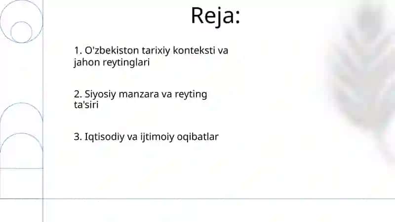 Oʻzbekistonning xalqaro reytinglardagi koʻrsatkichlarini kòtarishning tarixiy va siyosiy ahamiyati 2