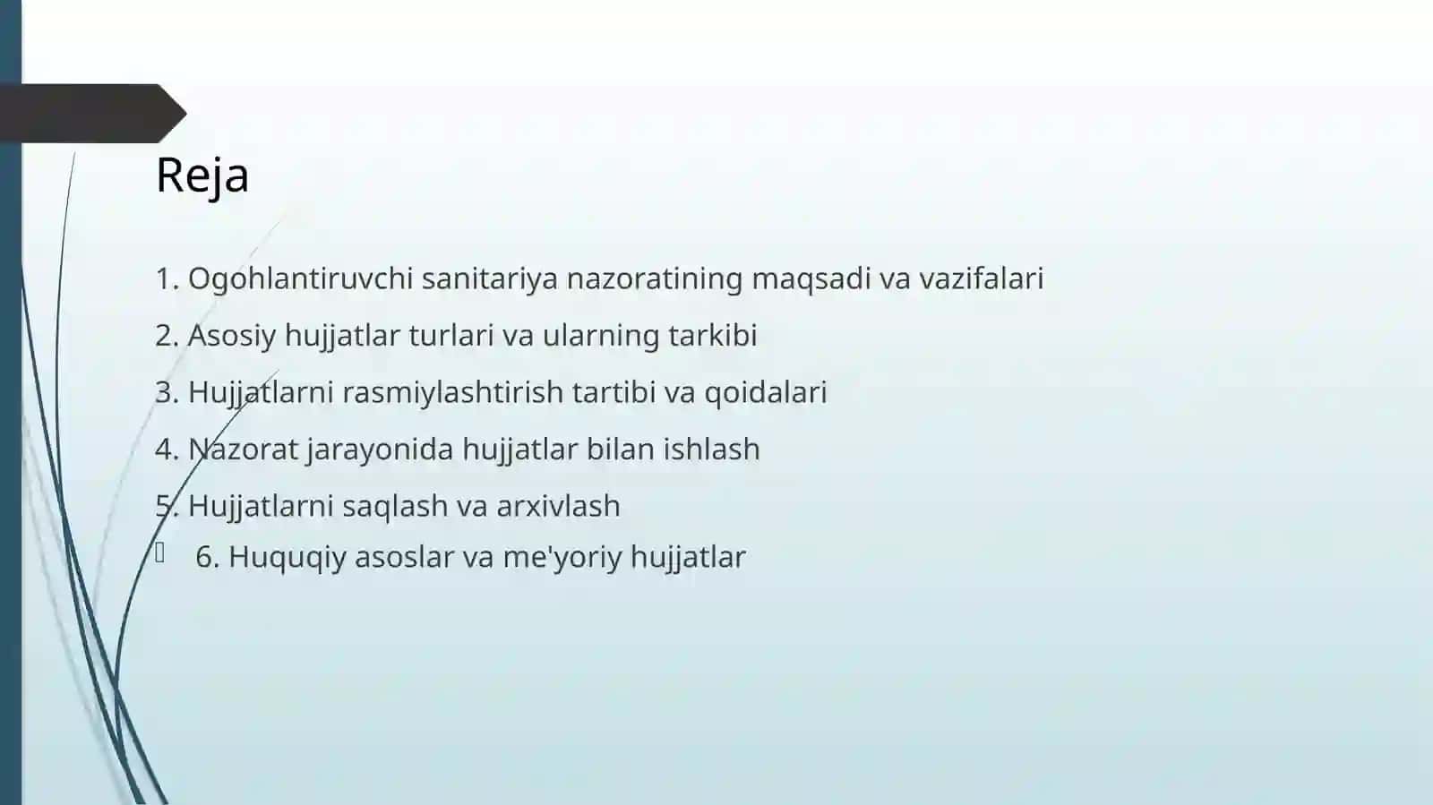 Ogohlantiruvchi Sanitariya Nazorati 2