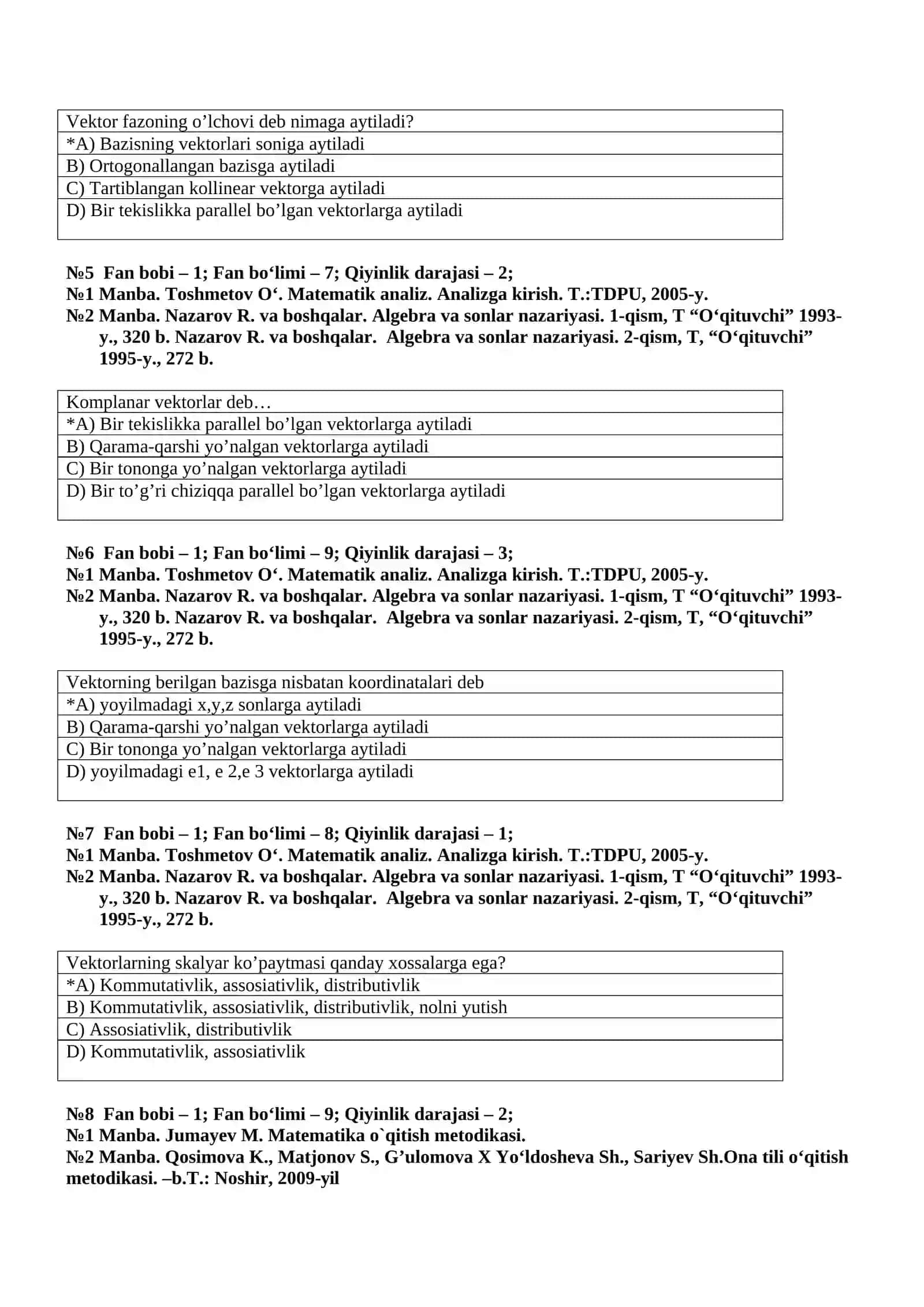 Бошланғич таълим фанлар назарияси 2