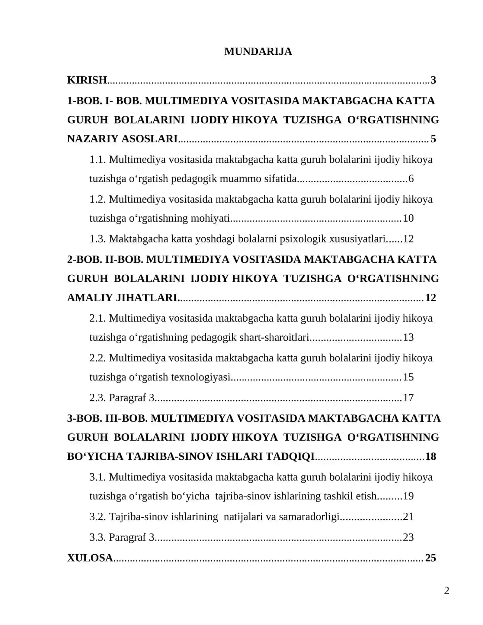 "Multimediya vositasida maktabgacha katta guruh bolalarini ijodiy hikoya tuzishga o‘rgatish" 2