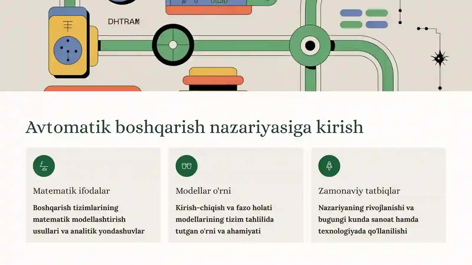 Kirish-chiqish modeli va fazo holati modeli o'rtasidagi bog'liqlik 2