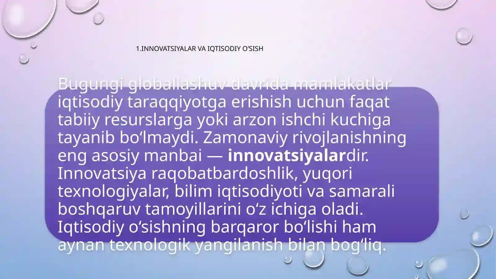 Innovatsiyalar orqali ijtimoiy iqtisodiy o’sishni ta’minlash 2