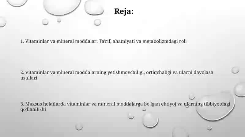 Vitaminlar va mineral moddalar 2
