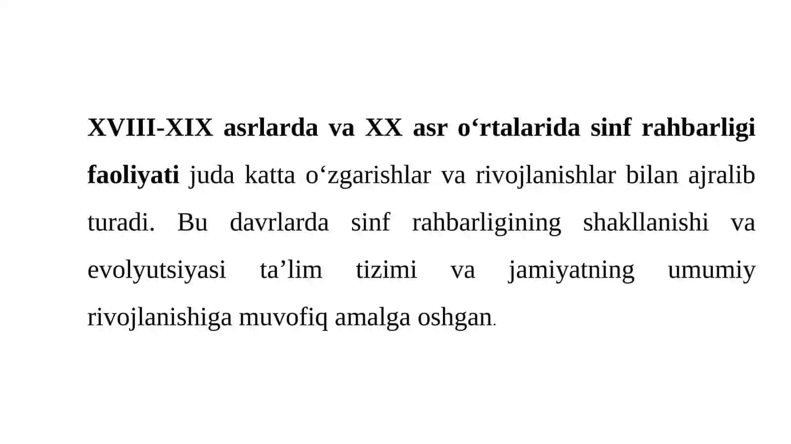 9-mavzu: Sinf rahbari faoliyatining tarixiy asoslari va zamonaviy shakllari 2
