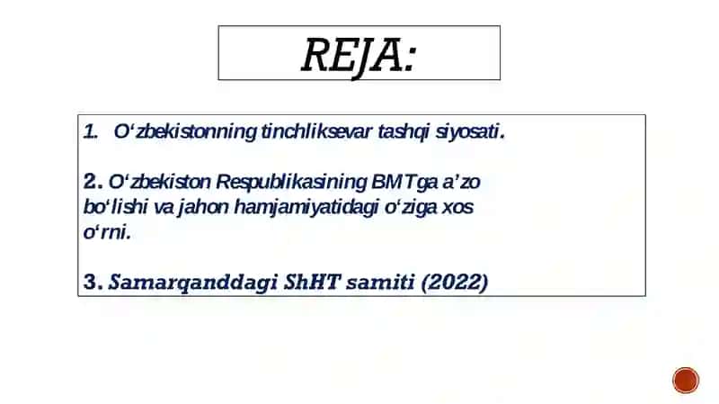 Oʻzbekistonning xalqaro tashkilotlar bilan aloqalari 2