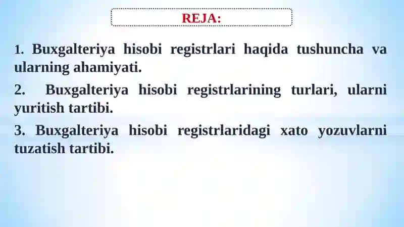 Buxgalteriya hisobi registrlari va shakllari 2