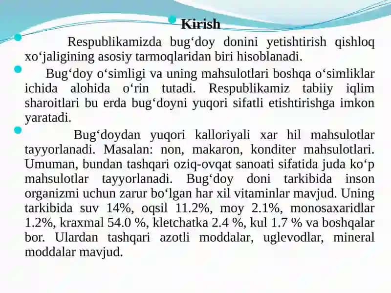 "QISHLOQ XO‘JALIGI MAHSULOTLARINIQAYTAISHLASH TEXNOLOGIYALARI" 2