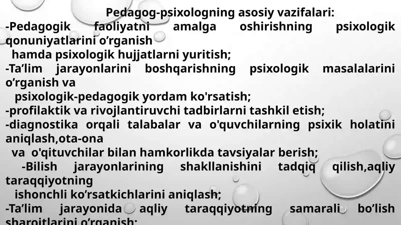 Pedagog-psixologning asosiy faoliyat turlarini tashkillashtirish 2