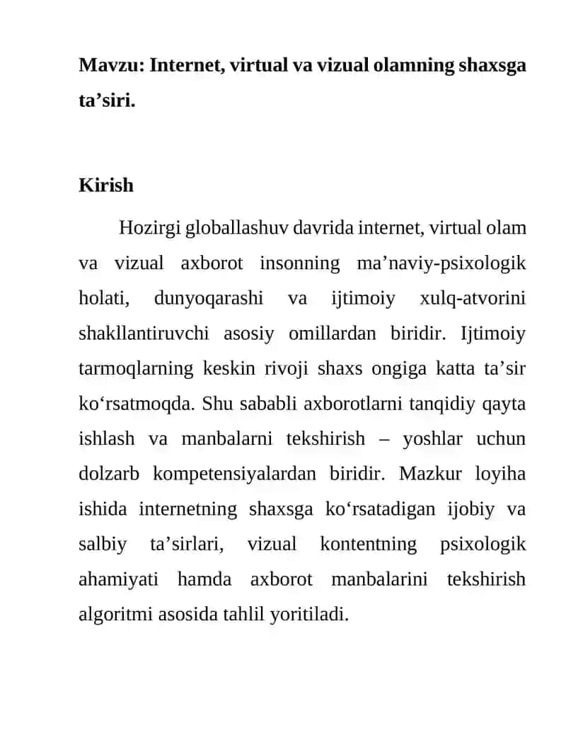 Media savodxonlik va axborot madaniyati 2
