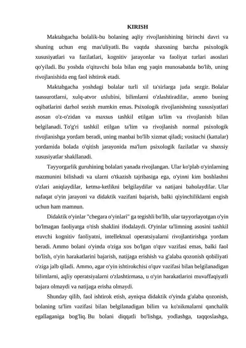 BILISH JARAYONINING RIVOJLANISHI SOHASINING KUTILAYOTGAN NATIJALARI ASPSIDA TA'LIMIY O'YINLARDAN FOYDALANISH 2