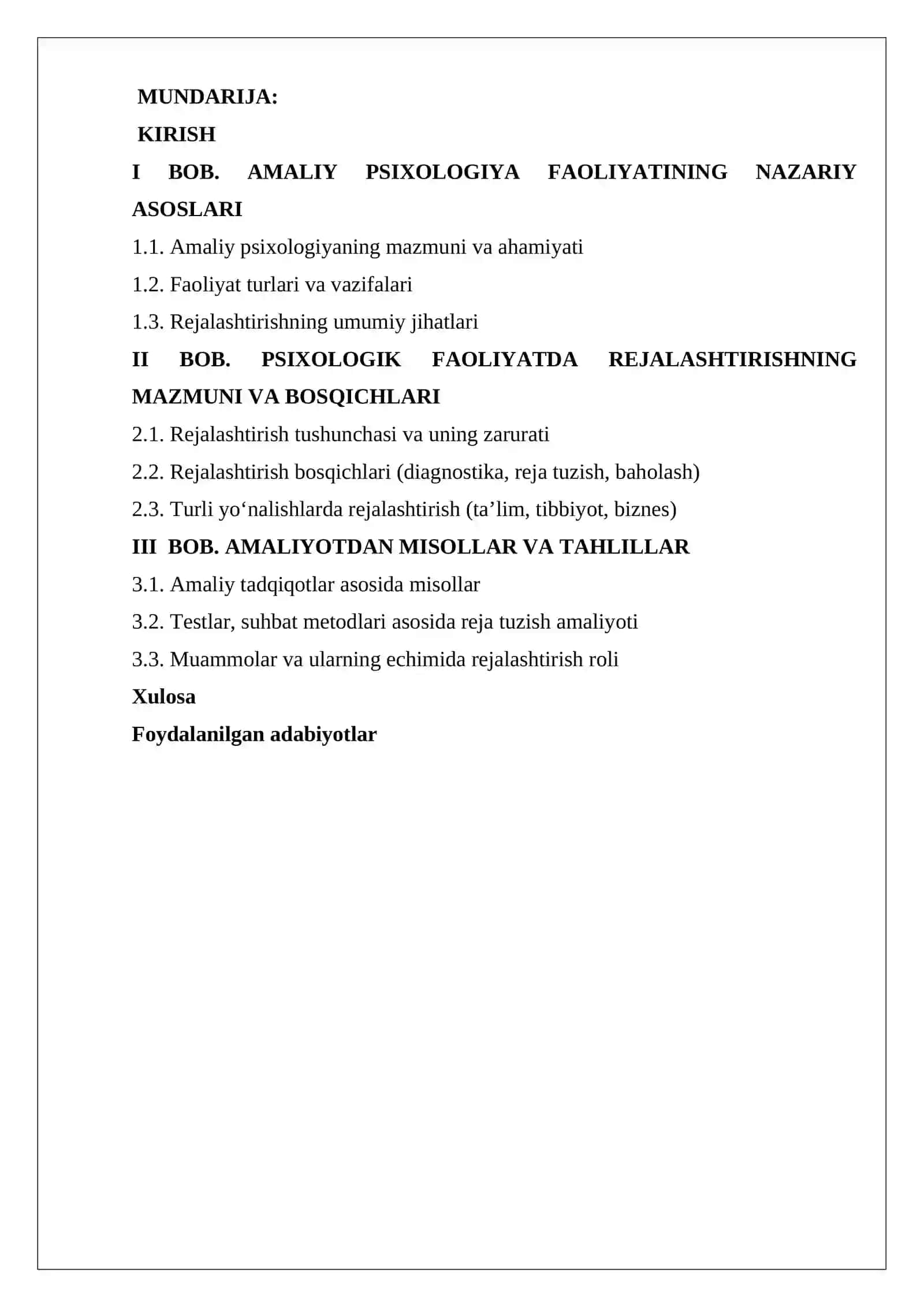 AMALIY PSIXOLOG FAOLIYATIDA REJALASHTIRISH VA UNING TURLARI 2