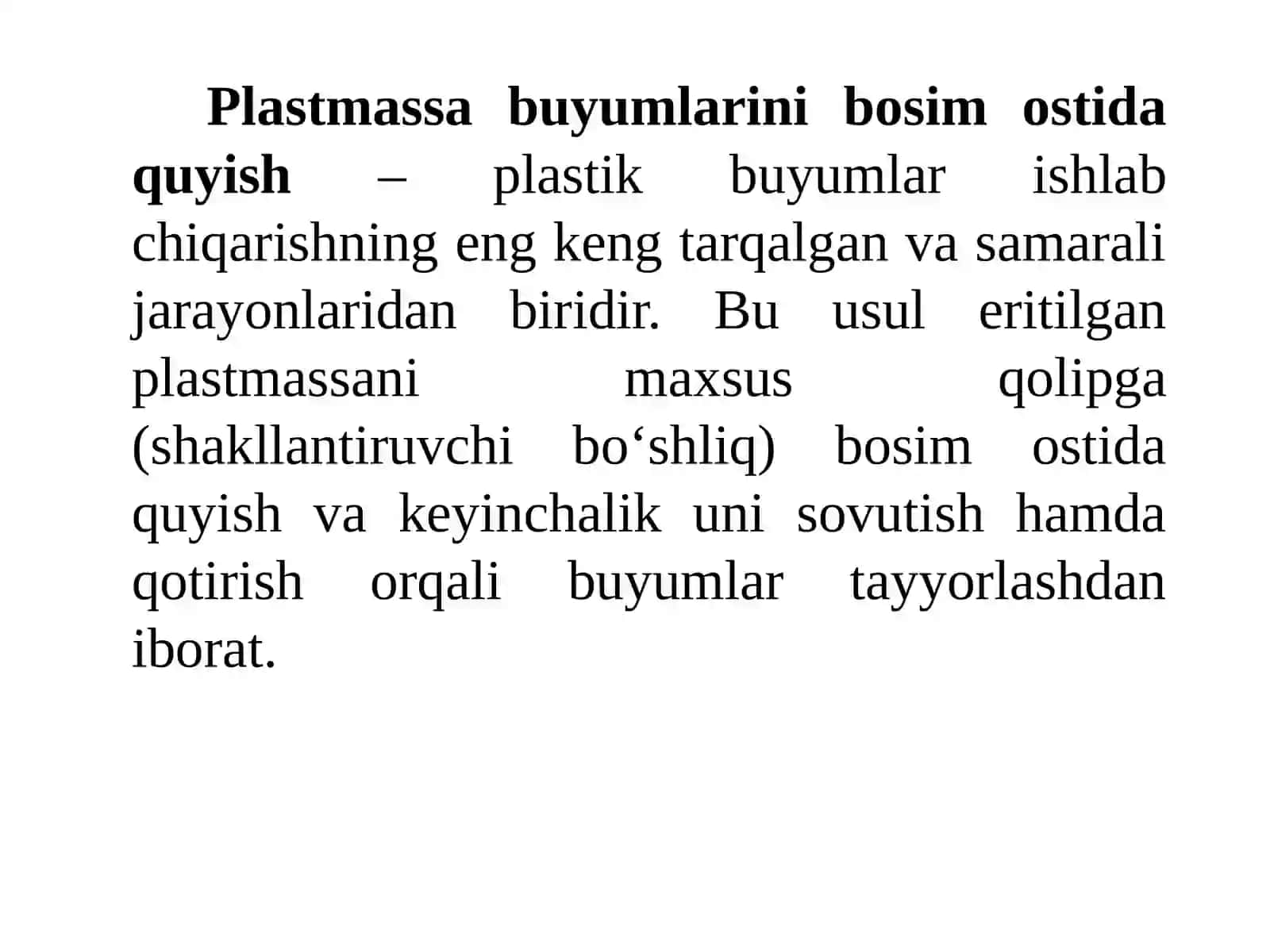 Plastmassalarni olish usullari 2