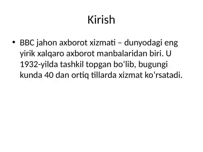 BBC Jahon Axborot Xizmati 2