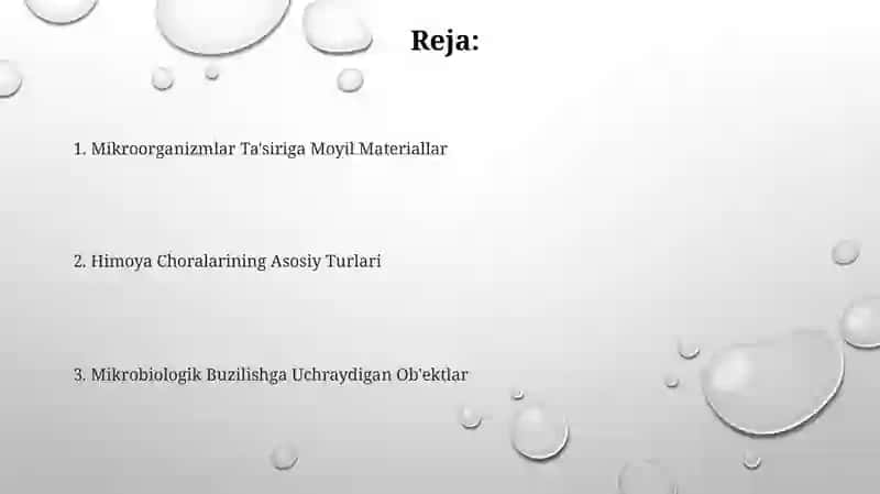 Mikroorganizmlar bilan zararlanadigan material va buyumlar 2