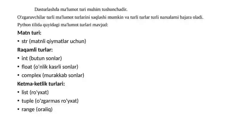 Pythondama'lumotturlari 2