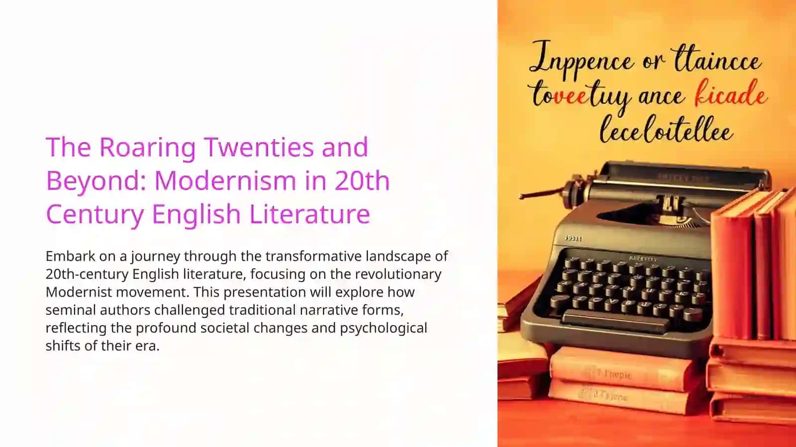 20th Century English Literature.Modernism. V. Wolf, G. Lawrence, T. Elliot. Well's science fiction 2