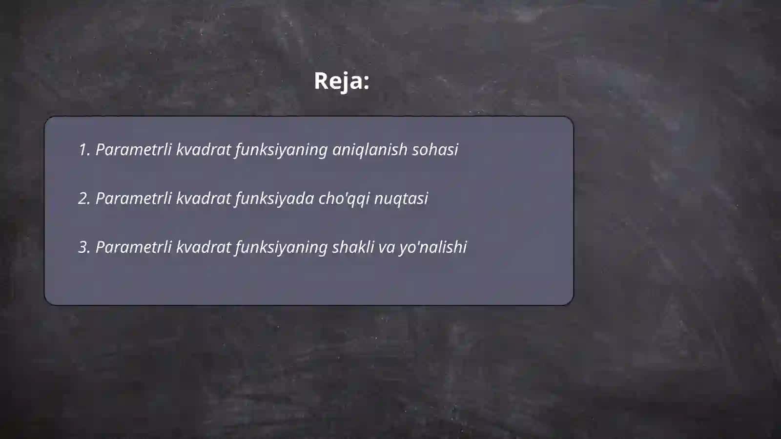 Parametrli kvadrat funksiyalar 2