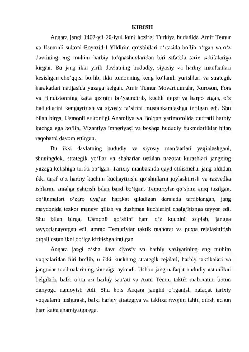 ANQARA JANGI, UNDAGI TOMONLARNING HARAKATLARI, JANG OLDIDAN QILGAN MANEVRLARI VA TOMONLARNING JANGOVAR TUZILMALARI. 2