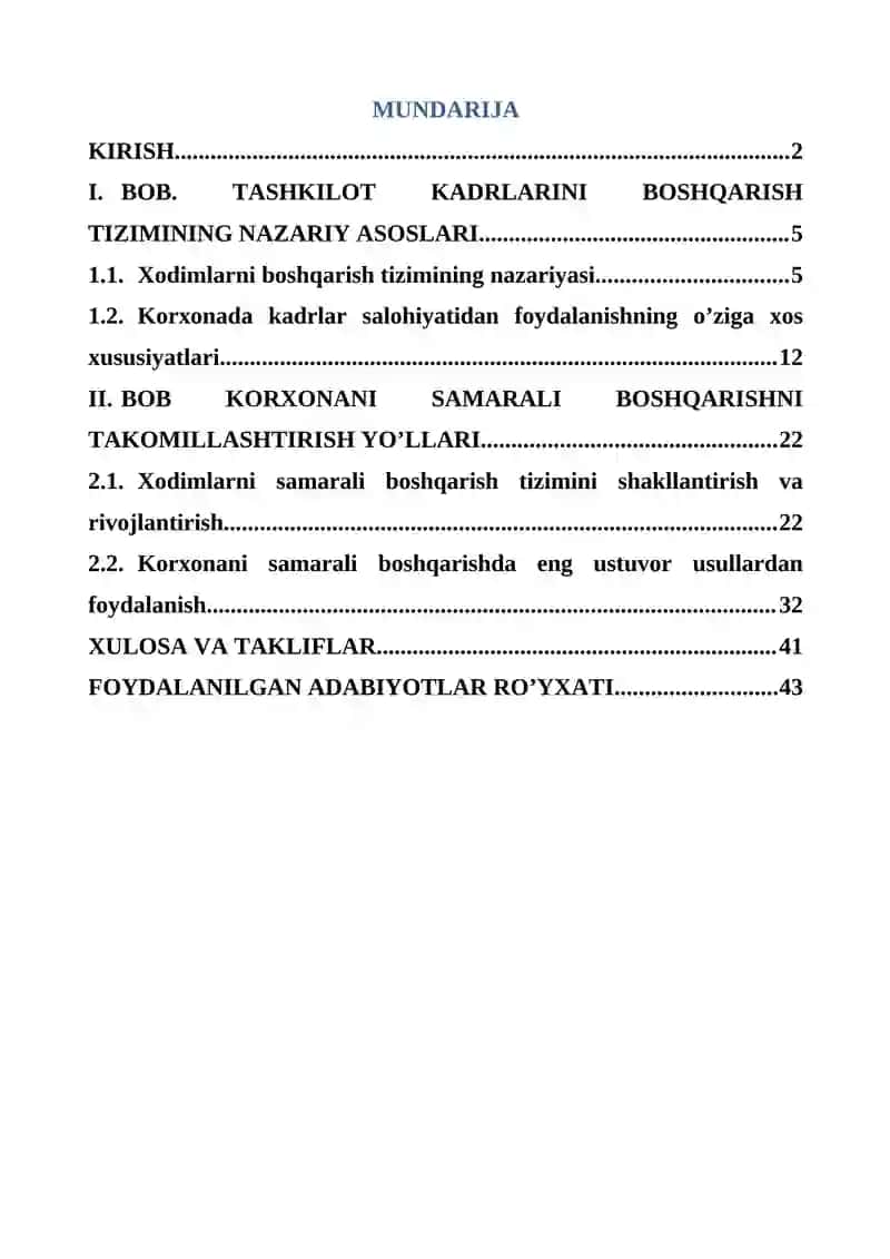 Tashkilot kadrlarini boshqarish tizimida kadrlarni rejalashtrishning maqsadi va vazifalari. 2