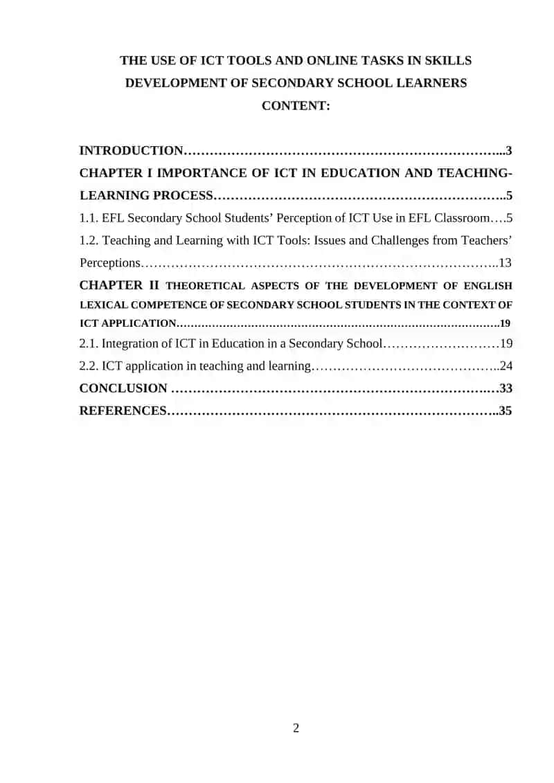 THE USE OF ICT TOOLS AND ONLINE TASKS IN SKILLS DEVELOPMENT OF SECONDARY SCHOOL LEARNERS 2