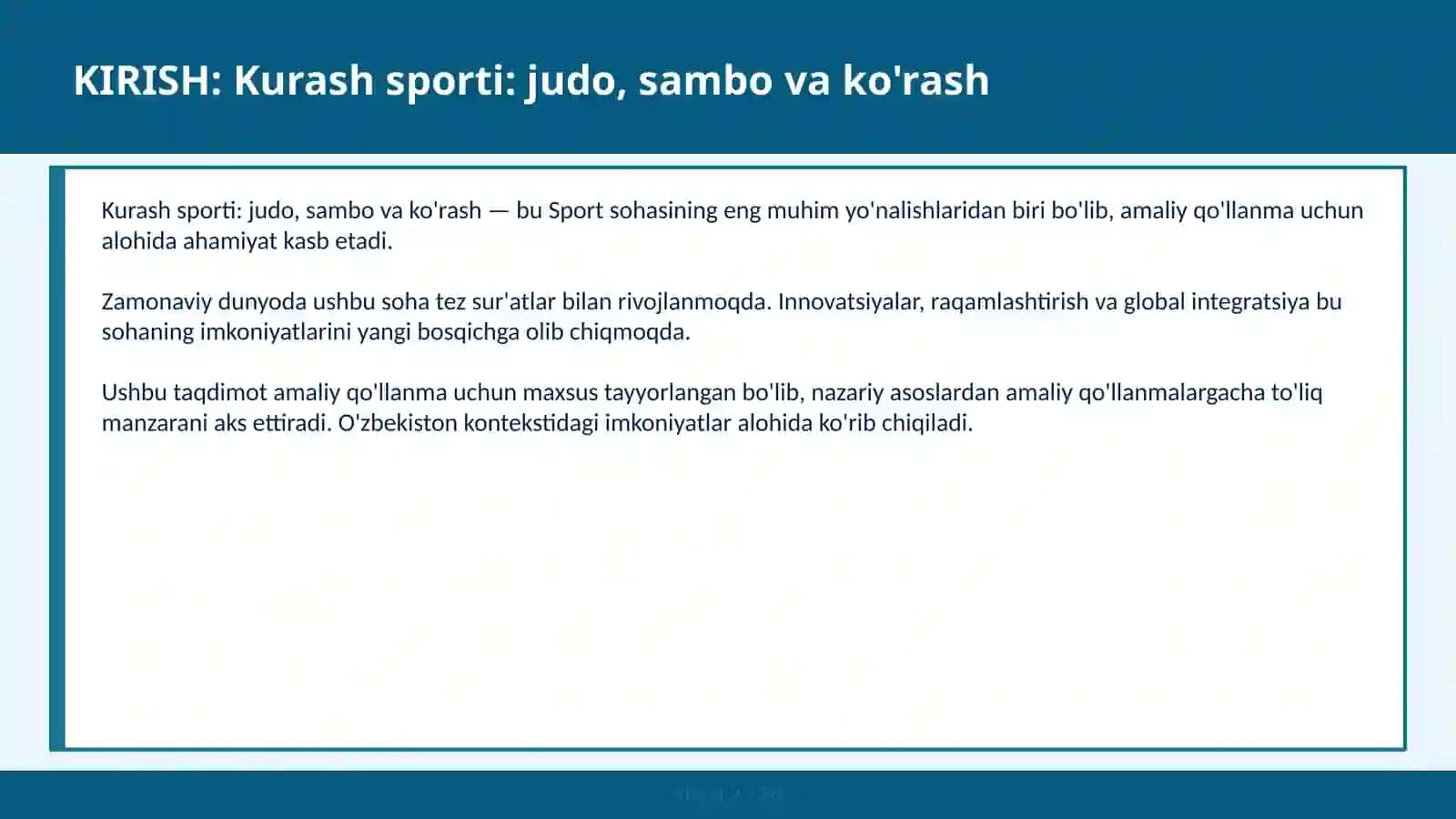 Kurash sporti: judo, sambo va ko'rash 2