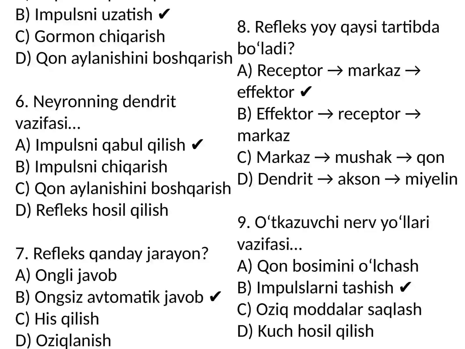 NERV SISTEMASI – TEST (10 ta) 2