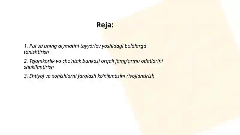 Tayyorlov guruhi yoshidagi bolalarga iqtisodiy tarbiya berish 2