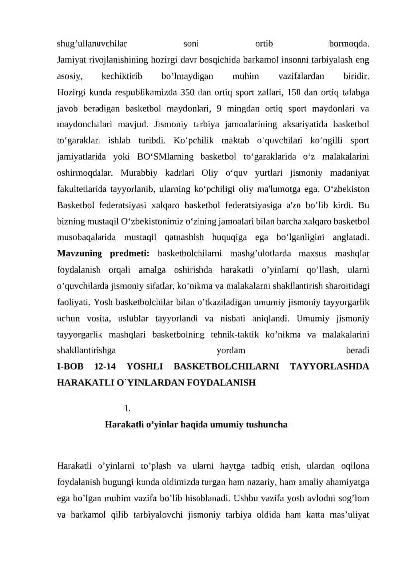 Yosh basketbolchilarning jismoniysi fatlarini tarbiyalash yullari 2