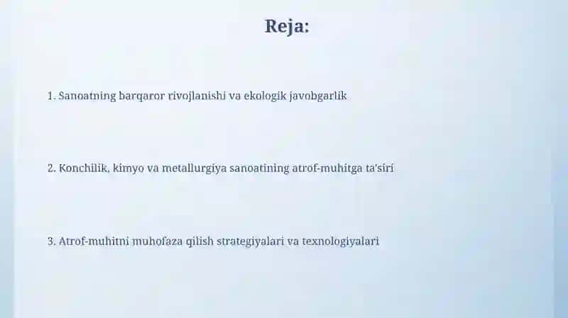 Sanoatning barqaror rivojlanishi va ekologik javobgarlik 2