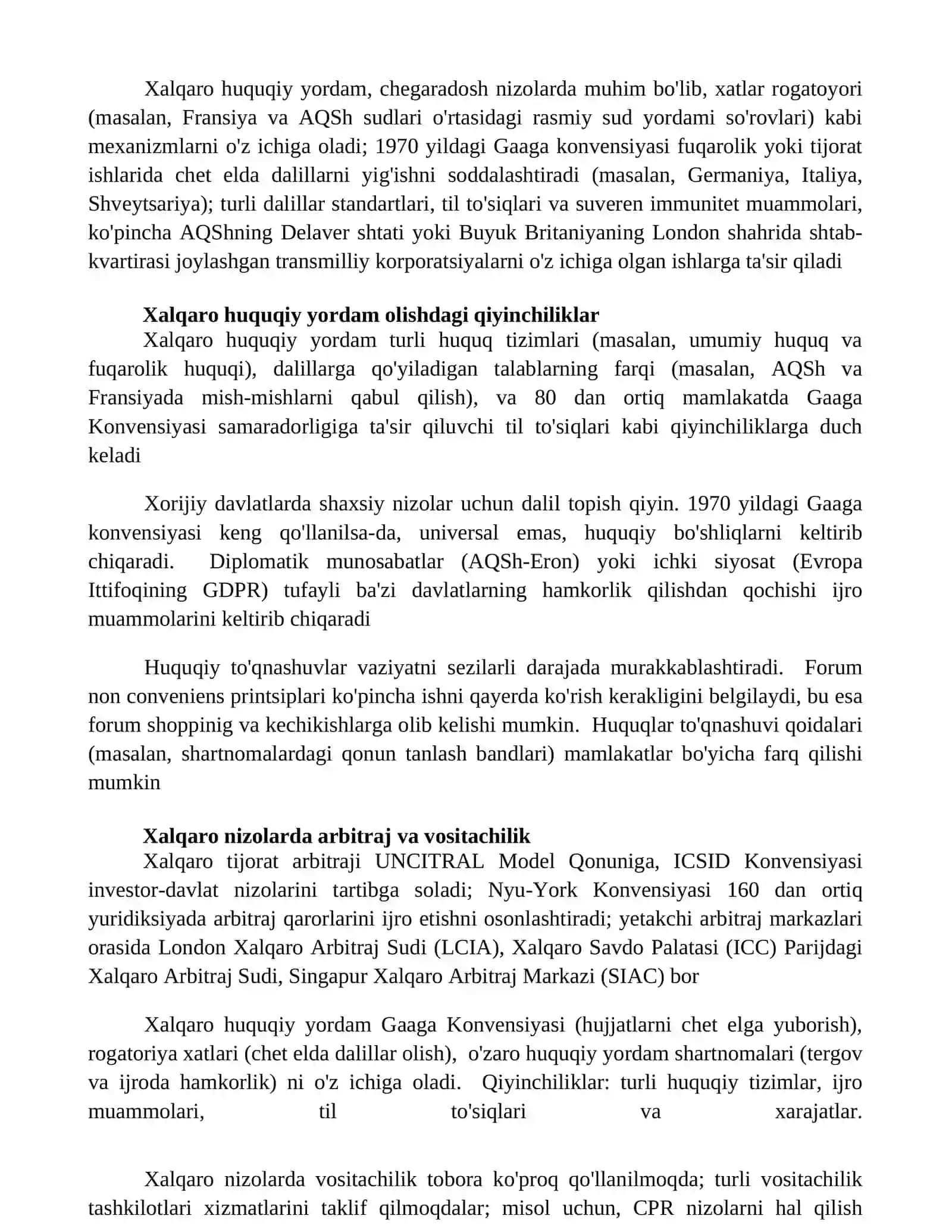 Xalqaro huquqiy yordam mavzusida esse yozish 2