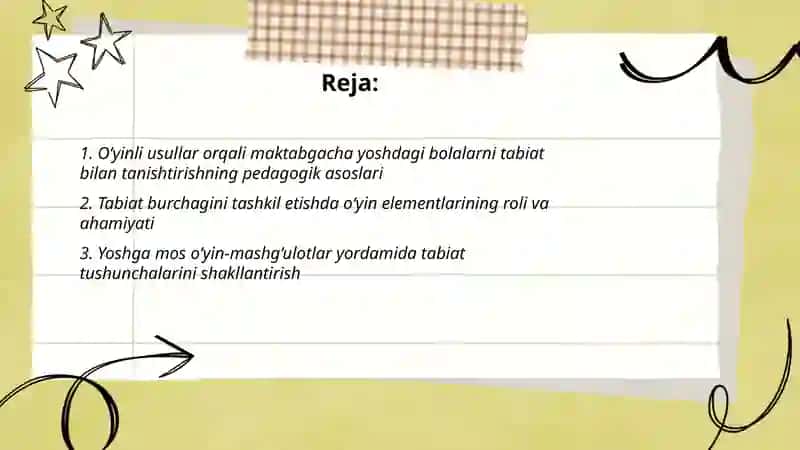 Tabiat burchagini tashkil etish 2
