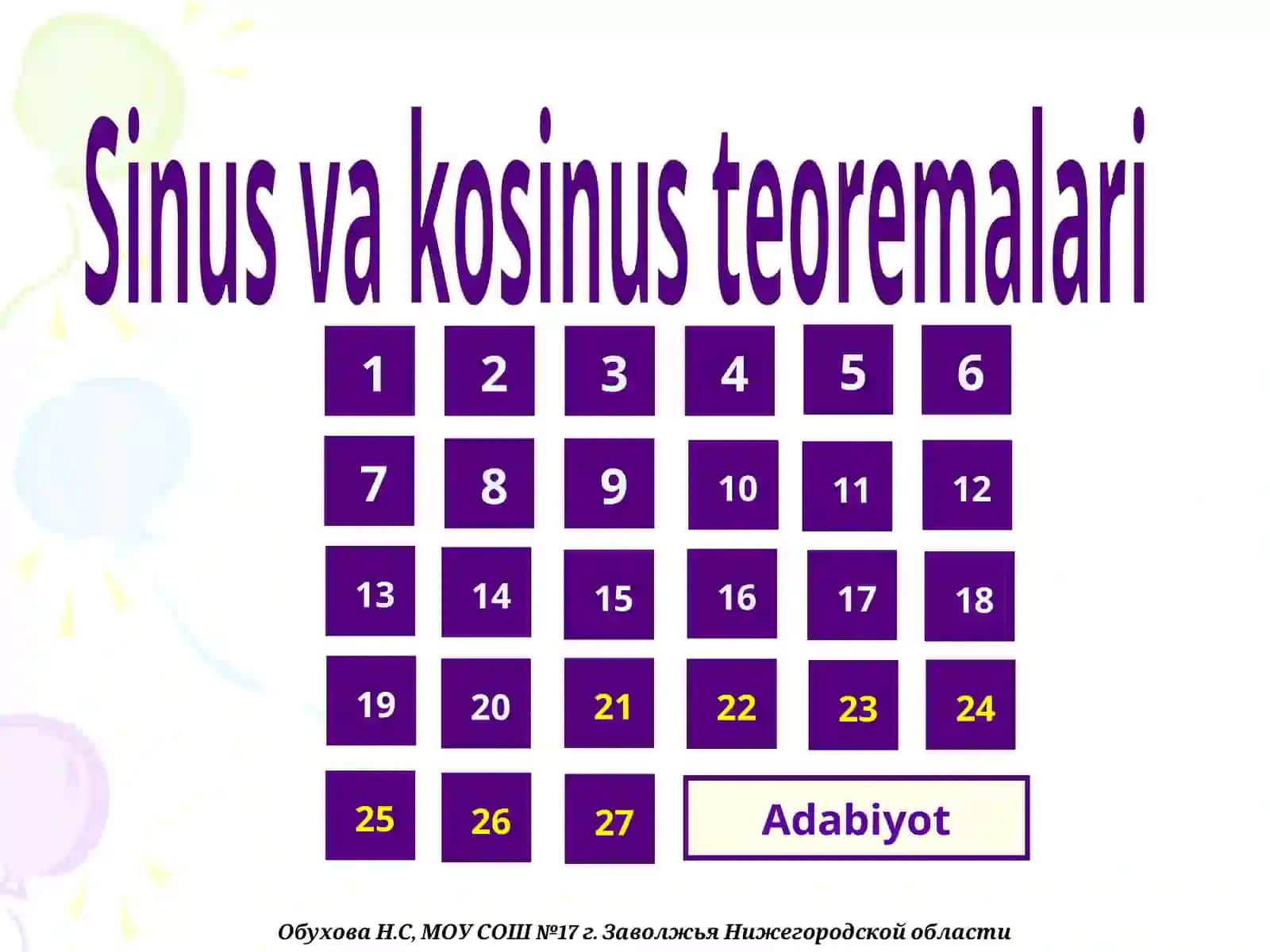 Tayyorchizmalarda og’zaki misollar 2