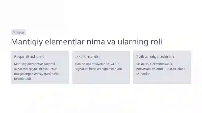 Mantiqiy elementlar asosida kombinatsion qurilmalarni loyihalash 2