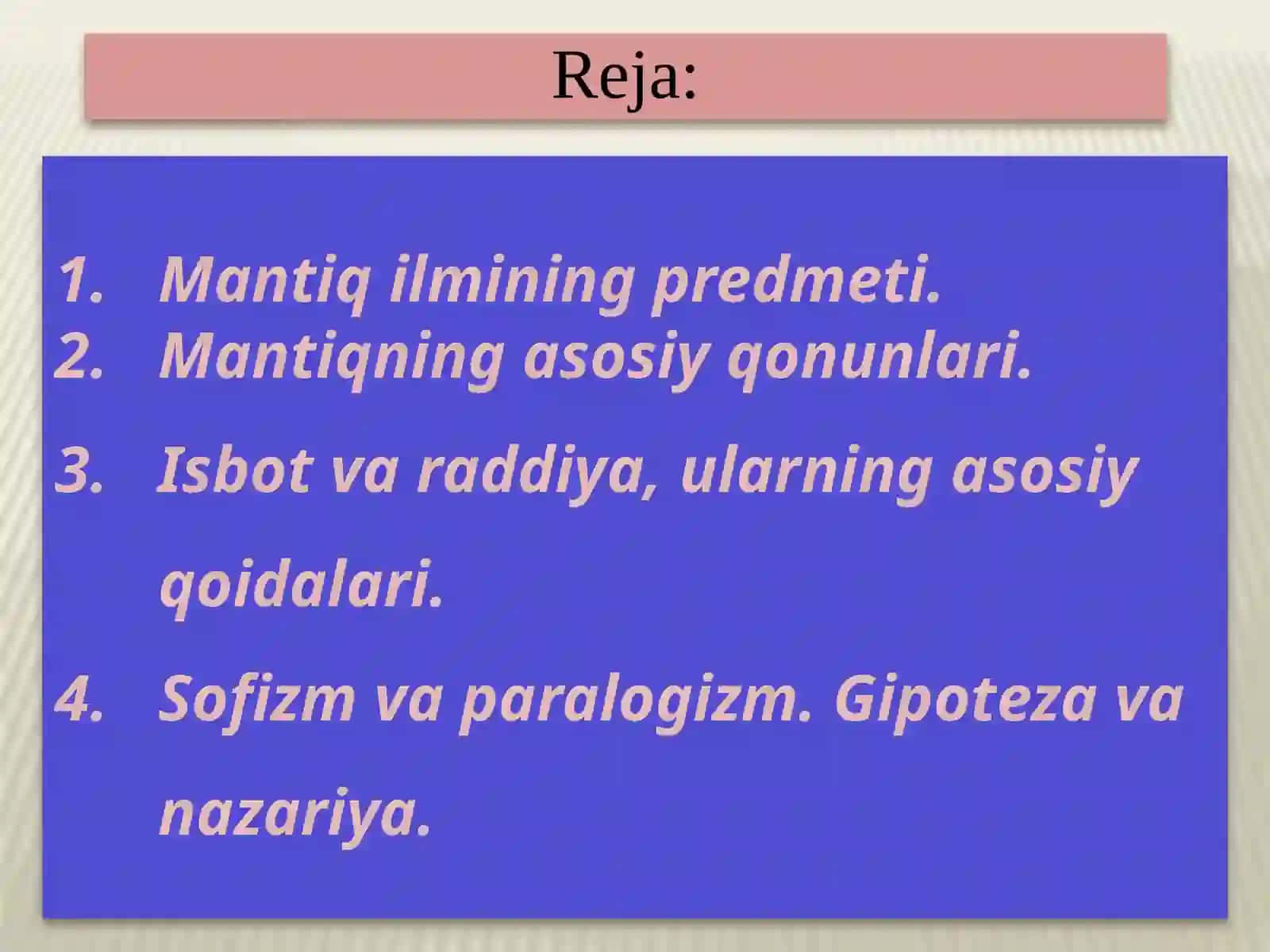 Mantiq ilmining predmeti 2
