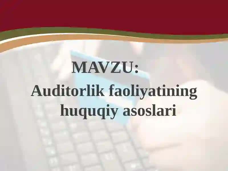 Auditorlik faoliyatining huquqiy asoslari 2