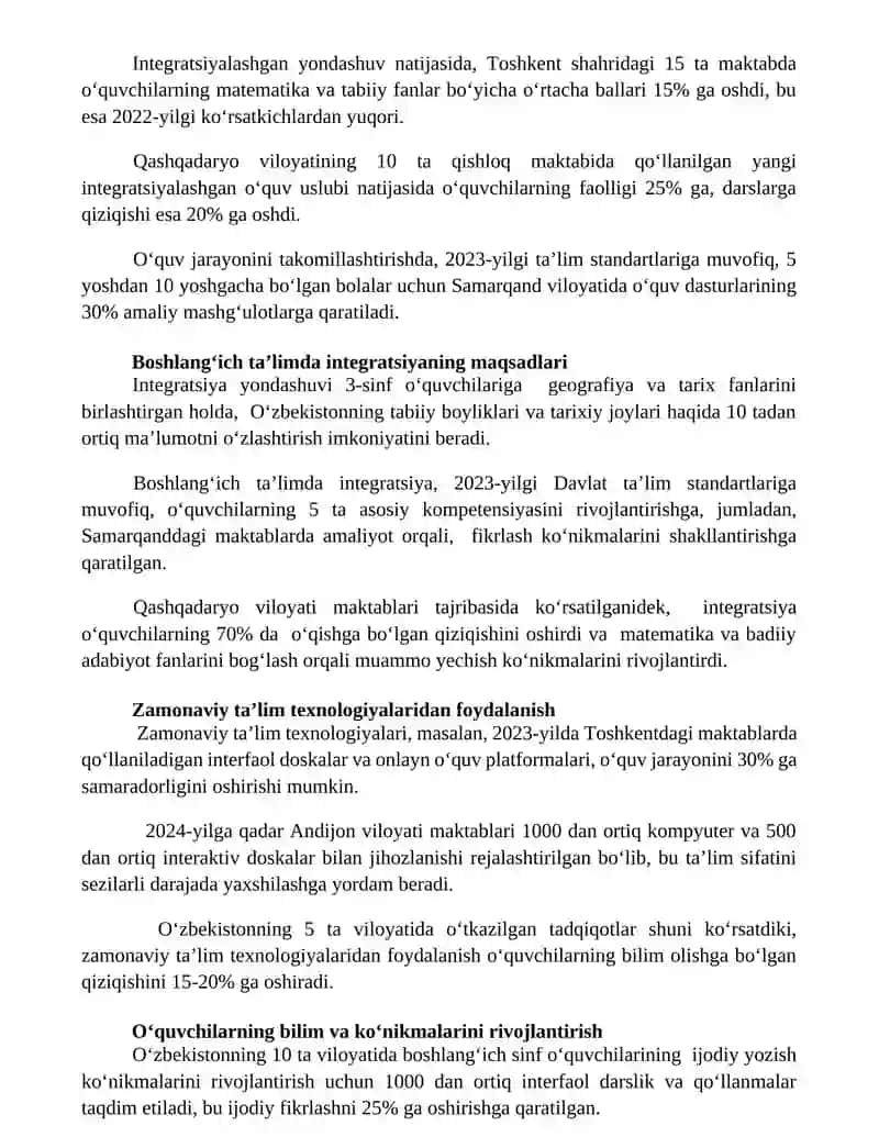 Boshlanĝich ta'limda integratsiyaning maqsad va vazifalari 2