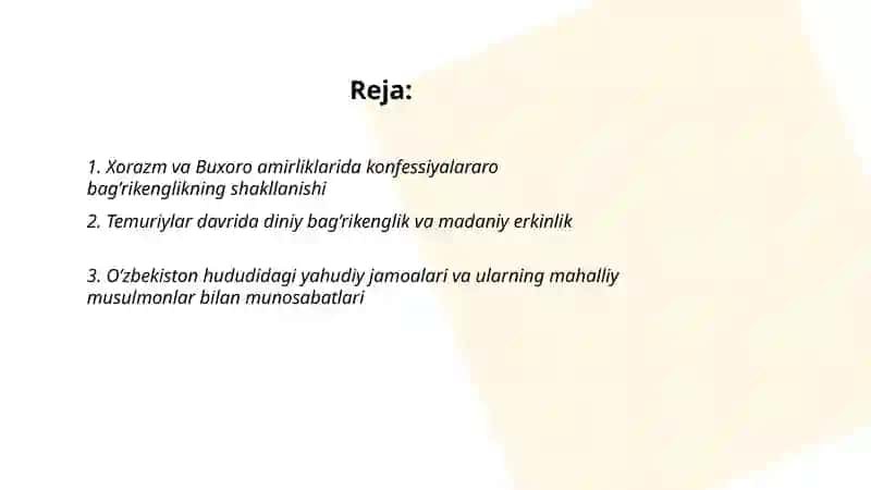 O’zbekistonda konfessiyalararo diniy bag’rikenglikning tarixiy tajribasi 2