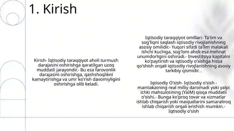 Iqtisodiy Taraqqiyot Va Iqtisodiy OʻSish 2