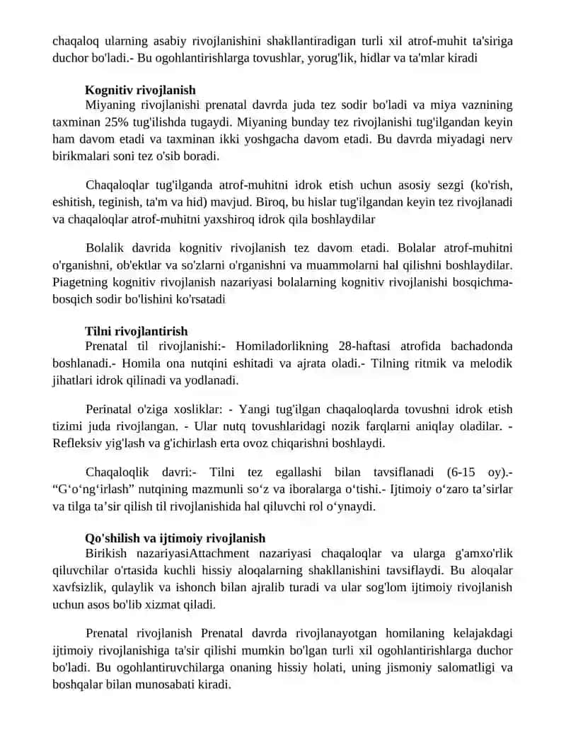 Perinatal Va Chaqaloqlik Davrida Psixofiziologik Rivojlanishga Xos Xususiyatlar 2