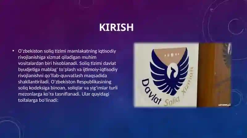 Soliqlar va yig'ilarning tasnifi 2