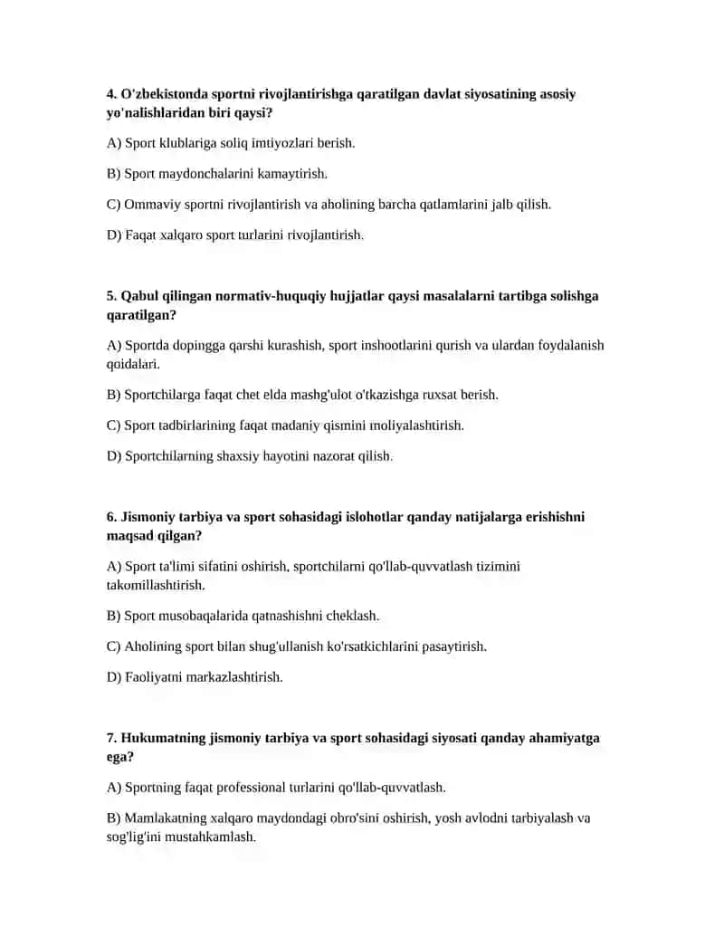Õzbekiston respublikasi hukumatining jismoniy madaniyat va sport bõyicha qabul qilgan hujjatlarining ahamiyati 2