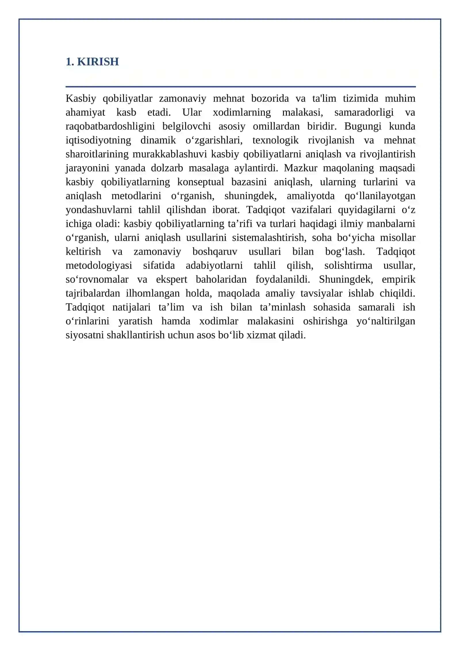 Kasbiy qobiliyatlar va ularni aniqlash: konseptual va amaliy jihatlar 2