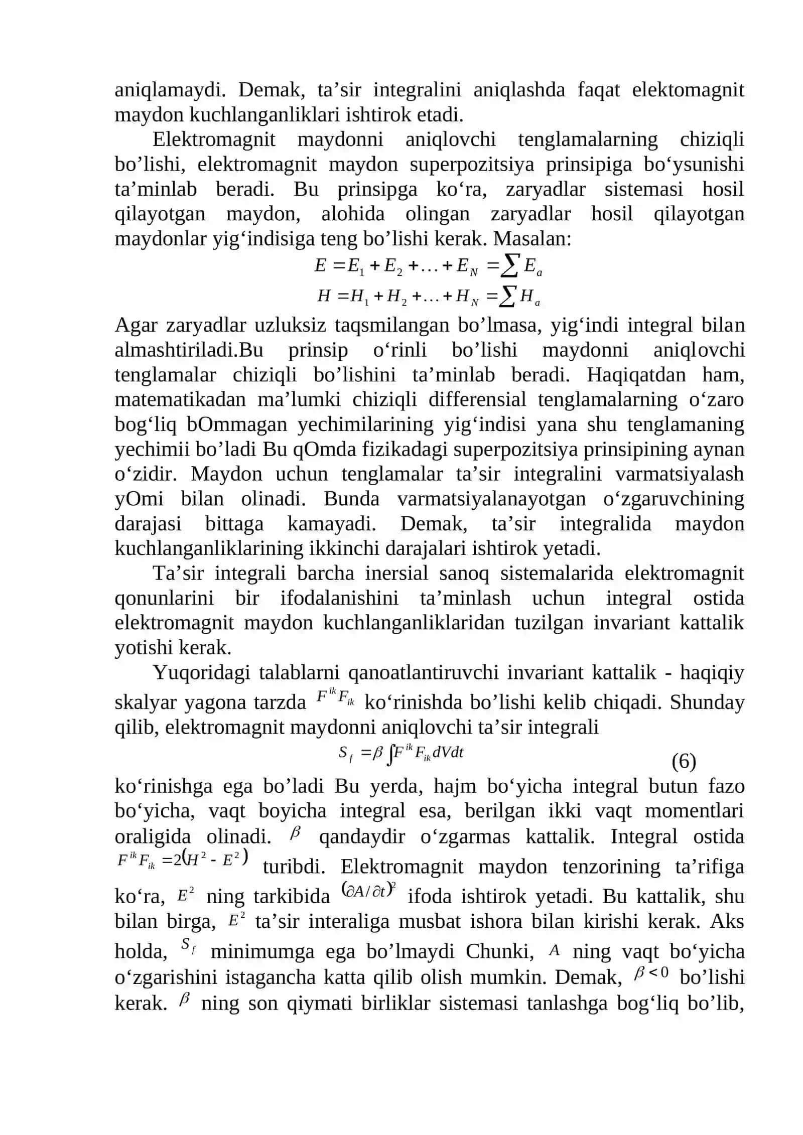 Elektromagnit maydon ta’sir integrali 2