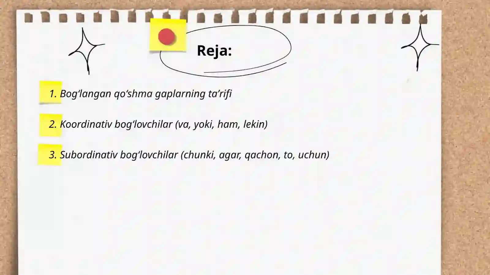 Bogʻlangan qoʻshma gaplar 2